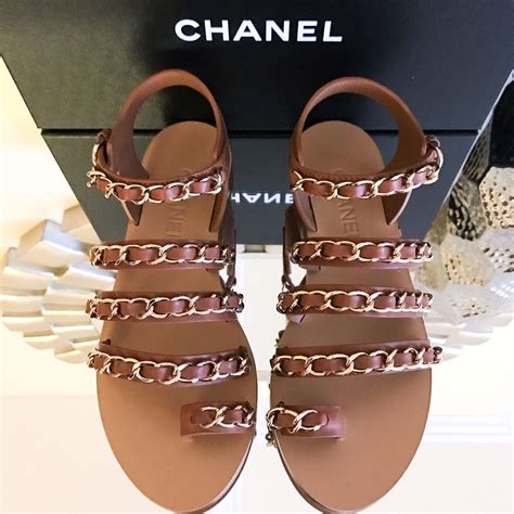 brown chanel sandals.